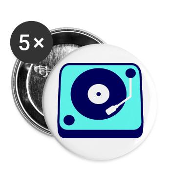 Mischpult Party DJ Vinyl Schallplatte Musik Liebe - Buttons groß 56 mm (5er Pack) - Weiß - Vorne