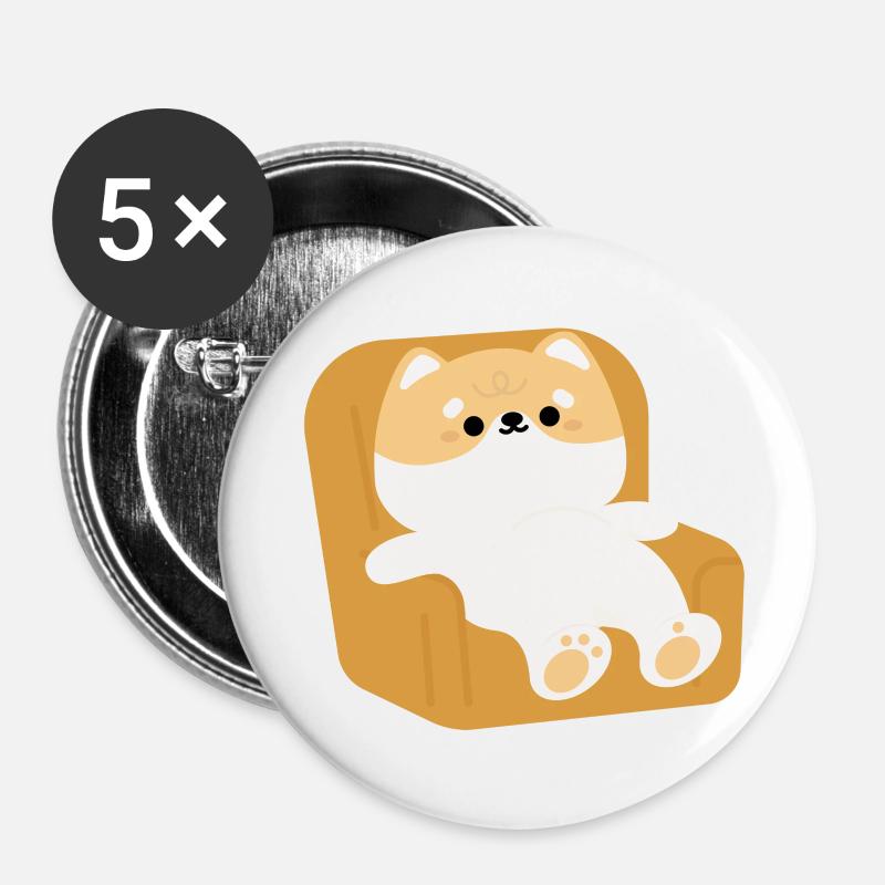 Tired Corgi - Buttons large 2.2''/56 mm (5-pack) - white