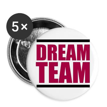 dream team - Buttons groß 56 mm (5er Pack) - Weiß - Vorne