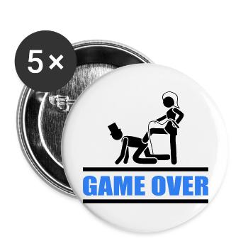 brautpaar game over - Buttons groß 56 mm (5er Pack) - Weiß - Vorne