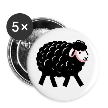 Black Sheep - Buttons large 2.2''/56 mm (5-pack) - white - Front