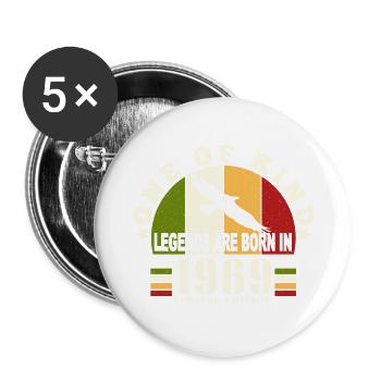 Legend Born 1969 55th Anniversary - Buttons large 2.2''/56 mm (5-pack) - white - Front