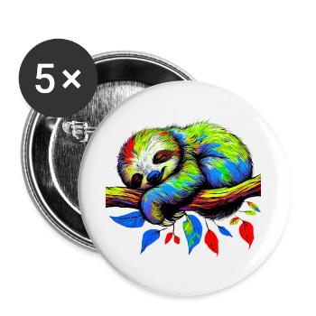 Sloth - Buttons large 2.2''/56 mm (5-pack) - white - Front