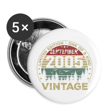 Septembre 2005 Vintage Cadeau D'anniversaire 2005 - Lot de 5 grands badges (56 mm) - blanc - Devant