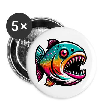 Piranha - Buttons large 2.2''/56 mm (5-pack) - white - Front