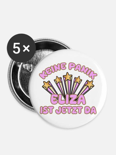Frauenname Eliza - Buttons groß 56 mm (5er Pack) - Weiß