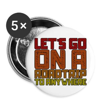 Partons en roadtrip n’importe où 3 - Lot de 5 grands badges (56 mm) - blanc - Devant