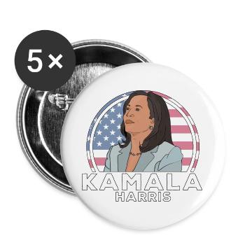 Politics Kamala Harris - Buttons large 2.2''/56 mm (5-pack) - white - Front