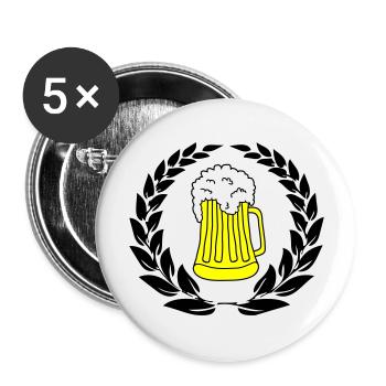 bier wappen 02 - Buttons groß 56 mm (5er Pack) - Weiß - Vorne