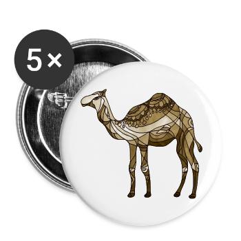 Kamel - Buttons groß 56 mm (5er Pack) - Weiß - Vorne