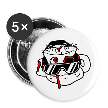 Sad DJ Zombie Horror Halloween Party Head - Buttons large 2.2''/56 mm (5-pack) - white - Front