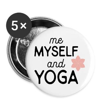 yoga - Lot de 5 grands badges (56 mm) - blanc - Devant