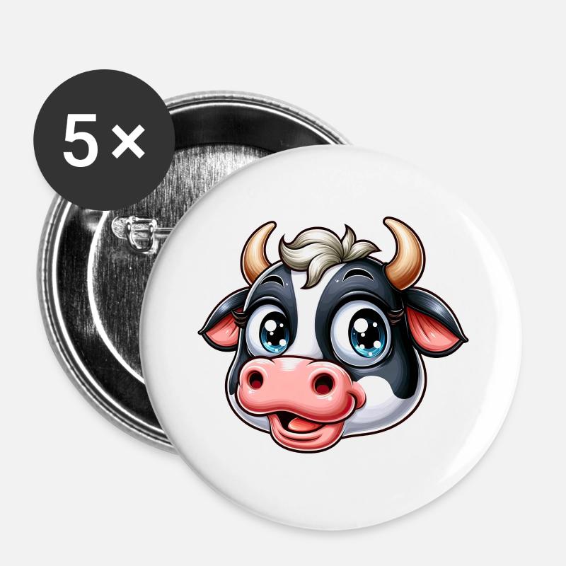 Cow - Buttons large 2.2''/56 mm (5-pack) - white