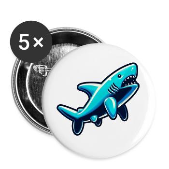 Hai - Buttons groß 56 mm (5er Pack) - Weiß - Vorne