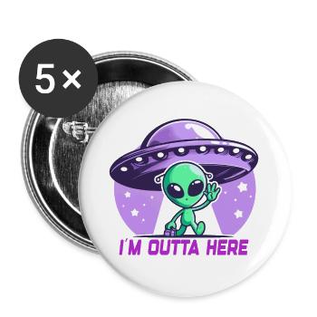 Extraterrestre, je suis hors d’ici Extraterrestres - Lot de 5 grands badges (56 mm) - blanc - Devant
