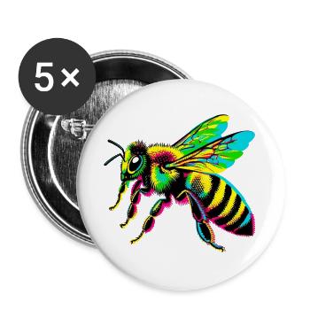 Bee - Buttons large 2.2''/56 mm (5-pack) - white - Front