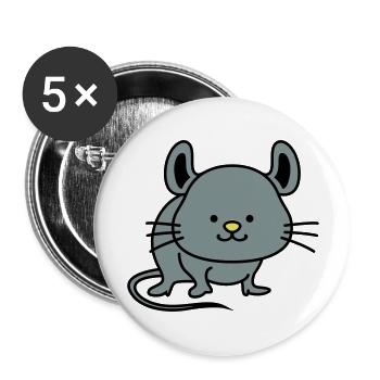 Souris Mignon - Lot de 5 grands badges (56 mm) - blanc - Devant