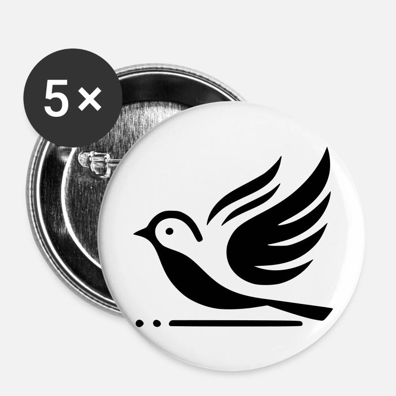 Dove - Buttons large 2.2''/56 mm (5-pack) - white