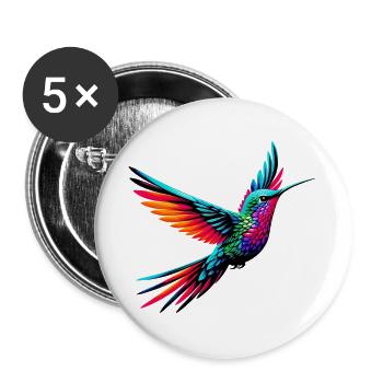 Hummingbird - Buttons large 2.2''/56 mm (5-pack) - white - Front
