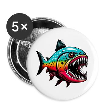 Piranha - Buttons large 2.2''/56 mm (5-pack) - white - Front
