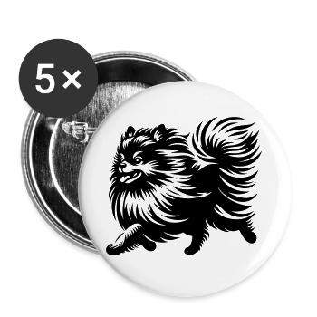 Dwarf spitz - Buttons large 2.2''/56 mm (5-pack) - white - Front