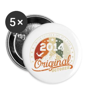 Octobre 2014 Cadeau D’anniversaire October 2014 - Lot de 5 grands badges (56 mm) - blanc - Devant
