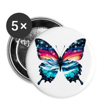Butterfly - Buttons large 2.2''/56 mm (5-pack) - white - Front