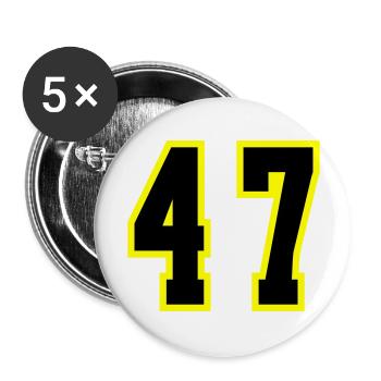 47 Number Jersey - Buttons large 2.2''/56 mm (5-pack) - white - Front
