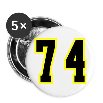 Maillot à 74 numéros - Lot de 5 grands badges (56 mm) - blanc - Devant