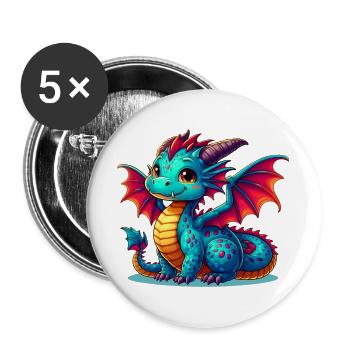 Dragon - Buttons large 2.2''/56 mm (5-pack) - white - Front