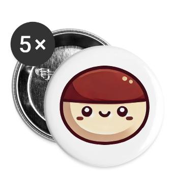 Kastanie - Buttons groß 56 mm (5er Pack) - Weiß - Vorne