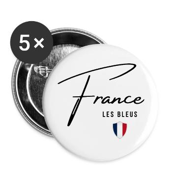 Flag of France, French pride - Buttons large 2.2''/56 mm (5-pack) - white - Front