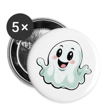 ghost funny - Buttons groß 56 mm (5er Pack) - Weiß - Vorne