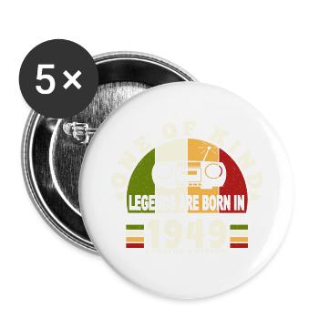 1949 Birth of legend 1949 born in 1949 annivers - Buttons large 2.2''/56 mm (5-pack) - white - Front