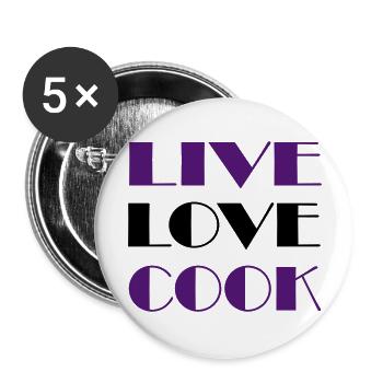 Passion for cooking - Buttons large 2.2''/56 mm (5-pack) - white - Front