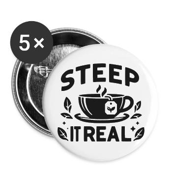 Steep It Real - Buttons large 2.2''/56 mm (5-pack) - white - Front