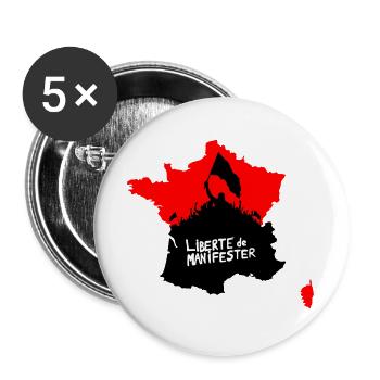 Freedom to protest - Buttons large 2.2''/56 mm (5-pack) - white - Front