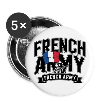 French Army - Lot de 5 grands badges (56 mm) - blanc - Devant
