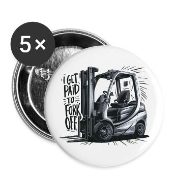 Je suis payé pour le forking ! - Lot de 5 grands badges (56 mm) - blanc - Devant