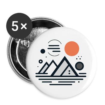 Gebirge - Buttons groß 56 mm (5er Pack) - Weiß - Vorne