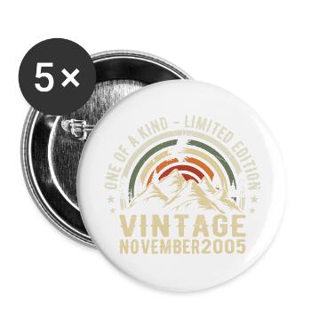 November 2005 Birthday - November 2005 Gift - Buttons large 2.2''/56 mm (5-pack) - white - Front
