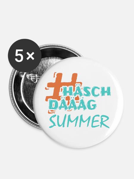 Summer - Buttons groß 56 mm (5er Pack) - Weiß