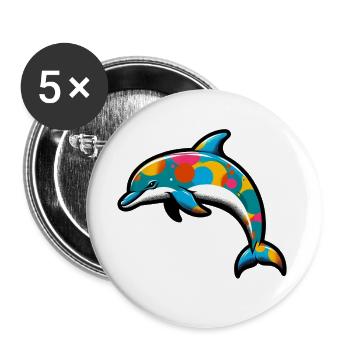 Dolphin - Buttons large 2.2''/56 mm (5-pack) - white - Front
