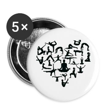 Yoga Meditation Spa Namaste - Buttons groß 56 mm (5er Pack) - Weiß - Vorne