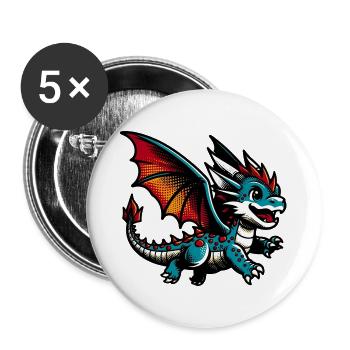 Dragon - Buttons large 2.2''/56 mm (5-pack) - white - Front
