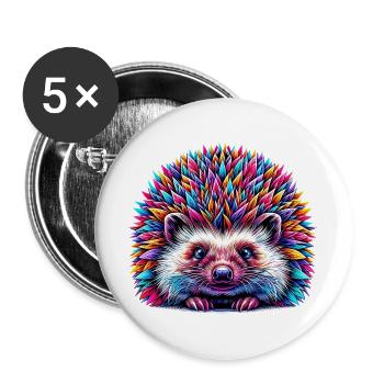 Hedgehog - Buttons large 2.2''/56 mm (5-pack) - white - Front