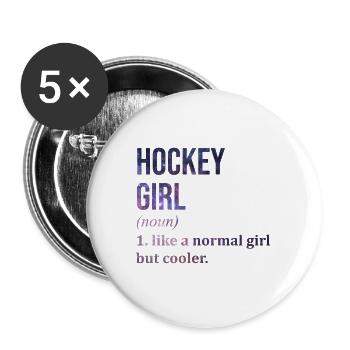 Hockey Hockey Hockey - Buttons large 2.2''/56 mm (5-pack) - white - Front