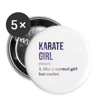 karaté - Lot de 5 grands badges (56 mm) - blanc - Devant