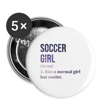 Soccer - Buttons large 2.2''/56 mm (5-pack) - white - Front