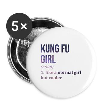 Kung Fu - Buttons large 2.2''/56 mm (5-pack) - white - Front